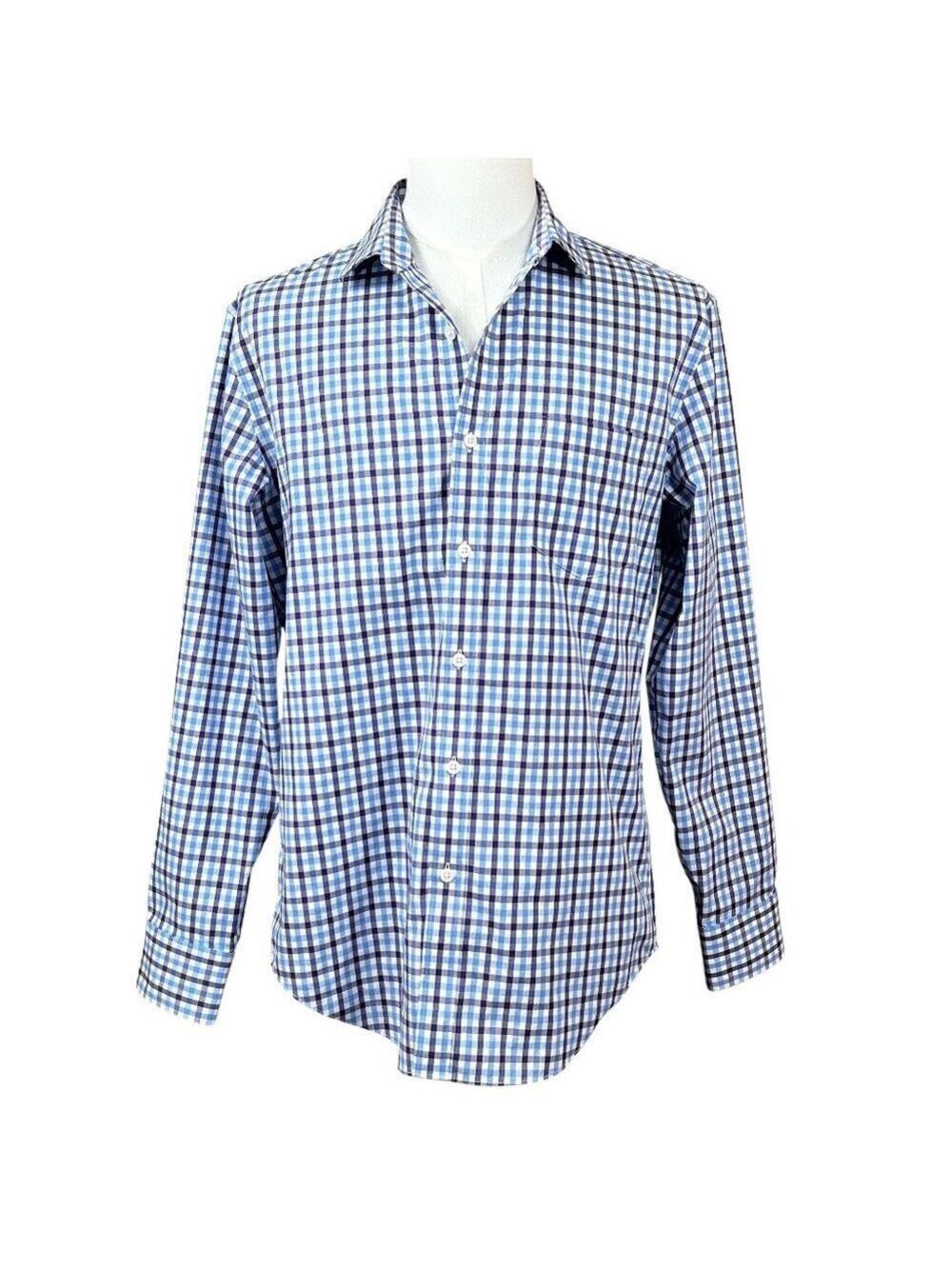 J. Crew Men's Blue Purple Plaid Cotton Long Sleeve Button Up Shirt Size L